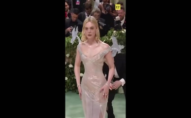 Elle Fanning sheer dress nip slip