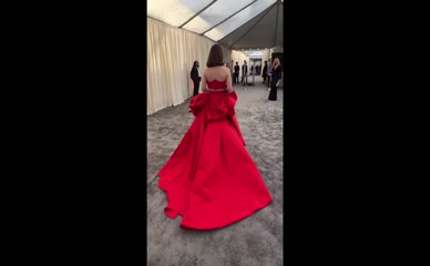 Lily James Red Dress Golden Globes 2024