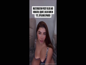 Lennaivanovavip Masturbates with Dildo and Vibrator, Squirts, Dildo Cum on Tits, Speaks Spanish