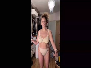 Nadia Sawalha Bra and High-Waisted Thong Nude Try-On