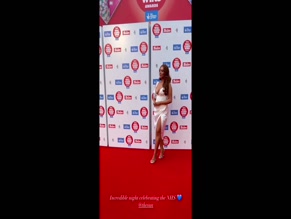Demi Jones cleavage thigh red carpet