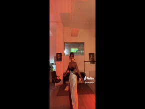 Maya Jama topless dress reveal