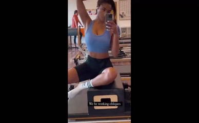 Shirin Olivia Pilates Workout Cleavage Reveal