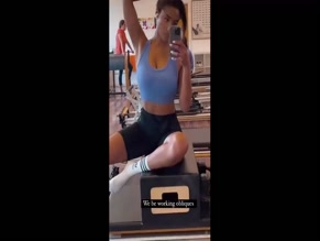 Shirin Olivia Pilates Workout Cleavage Reveal