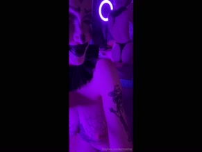 kezmoefree female bares chest and nipples in clown makeup