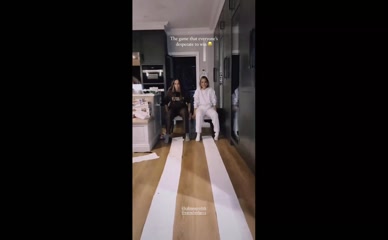 Frankie Bridge plays a paper roll race