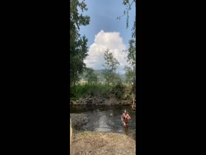 emmahixfree bikini river plunge.
