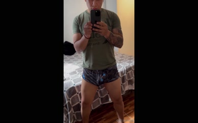 Man in underwear selfie.