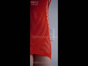 yosoymarianae Nipple Slip Red Fishnet Dress