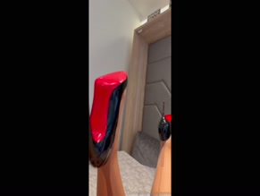 queenfeetred's Red Bottom Heels and Stockings Leg Display