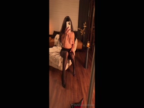 hiddenmisfit Topless Mirror Selfie in Tights and Heels