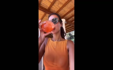 Maya Jama nipples slip through orange top