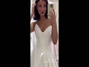 Sophie Wallace cleavage wedding dress selfie.