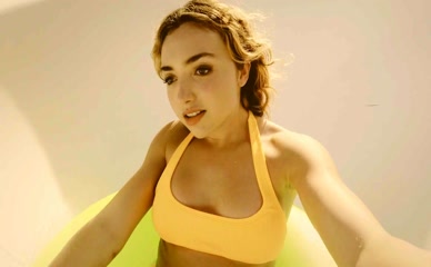 Peyton List bikini watersliding.