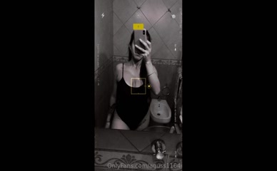 Aguss1164 in Black Swimsuit Bathroom Selfie