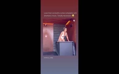 Melissa Reddy ice bath ass cheeks visible