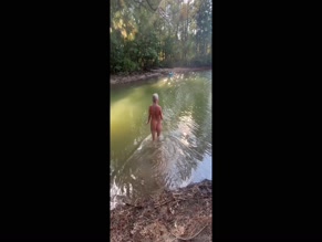 rebeccajoness skinny dipping in private pond