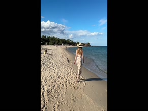 Brie Larson Barefoot Beach Stroll