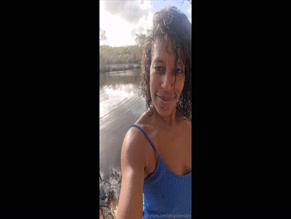 gtsgoldenlace Topless Lakeside Selfie
