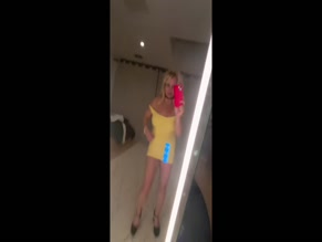 Britney Spears Yellow Dress Mirror Selfie Tease