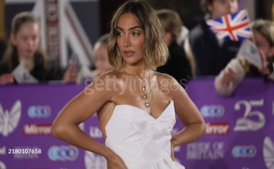 Frankie Bridge strapless dress cleavage.