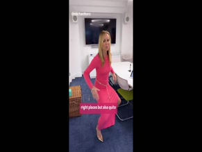Amanda Holden's Pink Dress and Gold Shoes