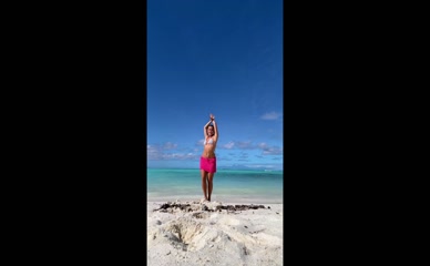 Addison Rae Bikini Beach Jump