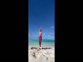 Addison Rae Bikini Beach Jump