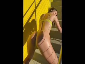 Ellie Handygirl Ass Shake in Yellow Lingerie