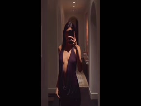 Kendall Jenner Deep V Dress Nipple Slip