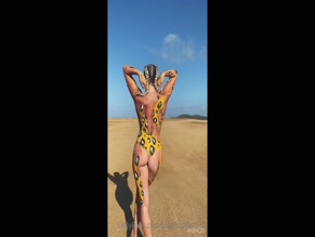 Alysha Newman bodypaint nude desert photoshoot