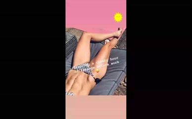 Amy Jo Simpson bikini sunbathing crotch view