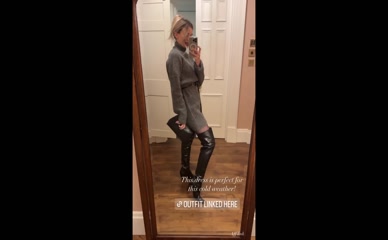 Georgia Toffolo mirror selfie dress and thigh high boots.
