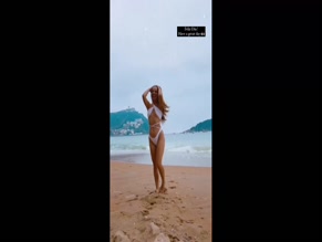 Twin Melody bikini beach dance.