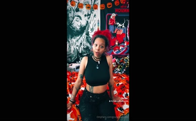 grungebaby666: Exposed chest and abdomen with simulated facial blood and horns