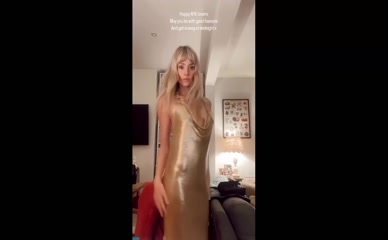 Diana Vickers Gold Dress Cleavage Slip