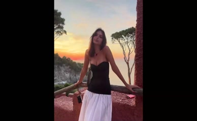 Emily Ratajkowski Topless Balcony Tease