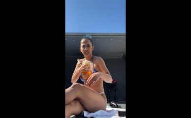 Kyla Fajardo bikini beer drop.