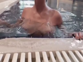 Gorgeousari topless pool play nipples erect