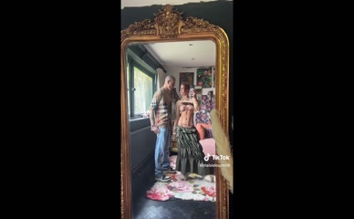 Maisie Smith Topless Mirror Challenge