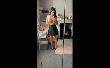 Repressed-princess topless mirror selfie