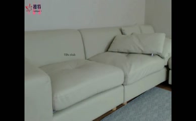 Eseoa masturbates on couch and bed, uses lotion bottle as dildo