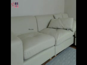 Eseoa masturbates on couch and bed, uses lotion bottle as dildo