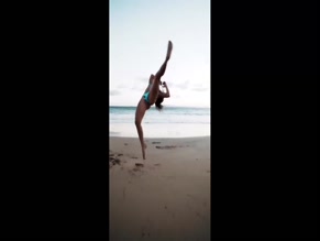 Rayna Vallandingham Bikini Beach Backflip Ass Flash