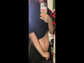lovelamiau pulls down pants revealing underwear and belly