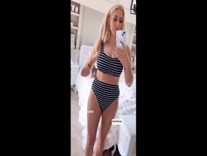 Stacey Solomon swimsuit try-on