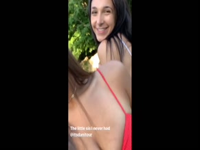 Faryn Corey Bikini Cleavage Poolside
