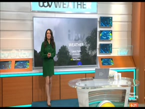 Laura Tobin legs in green dress