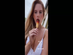 Miss.Sophy Licking Popsicle Cleavage Tease