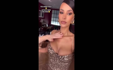 Maya Jama's jiggly tits in a sparkly dress